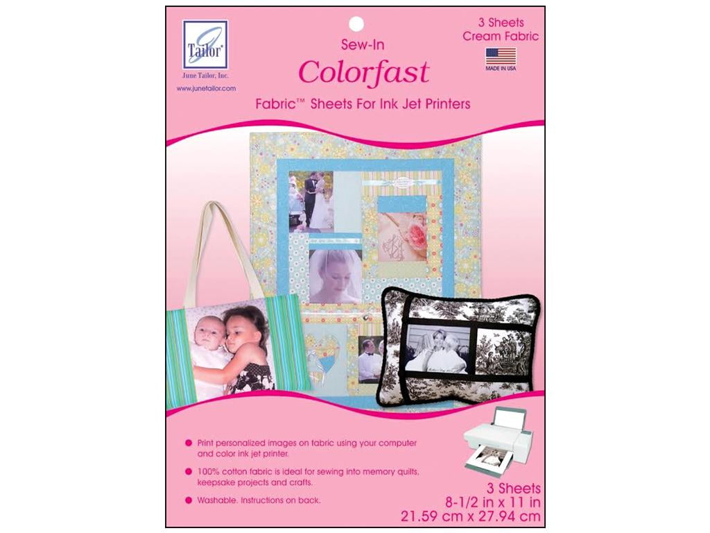 June Tailor Ink Jet Fabric Sheet Colorfast Crm 3pc - Walmart.com