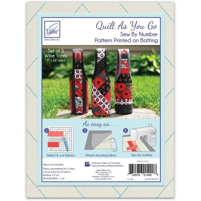 June Tailor Quilt As You Go Wine ToteAssorted 3/Pkg