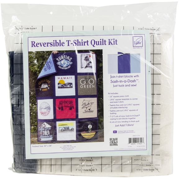 June Tailor Reversible T-Shirt Quilt Kit-Navy