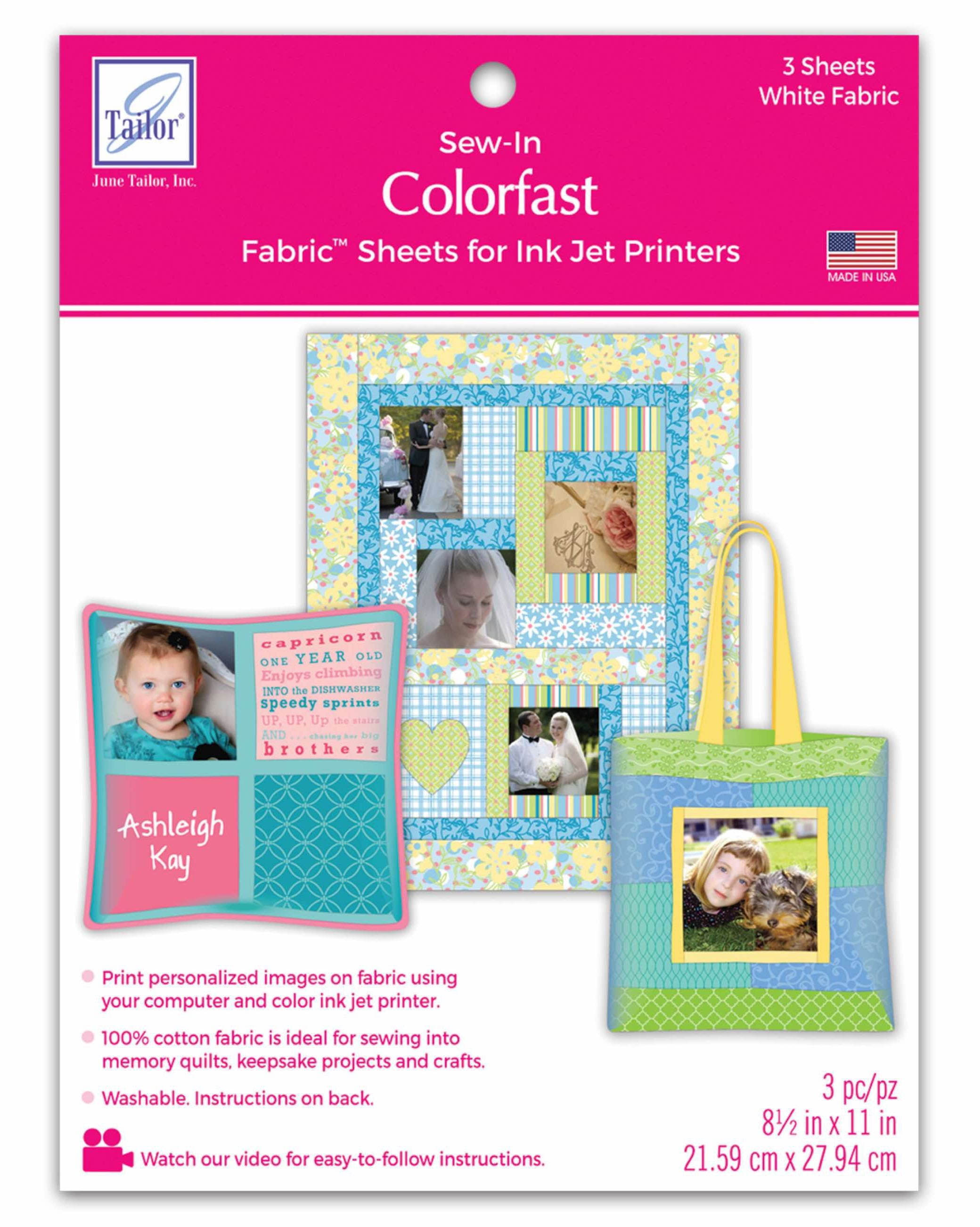JUNE TAILOR Colorfast Sew-In Fabric Sheets - 3 Sheets