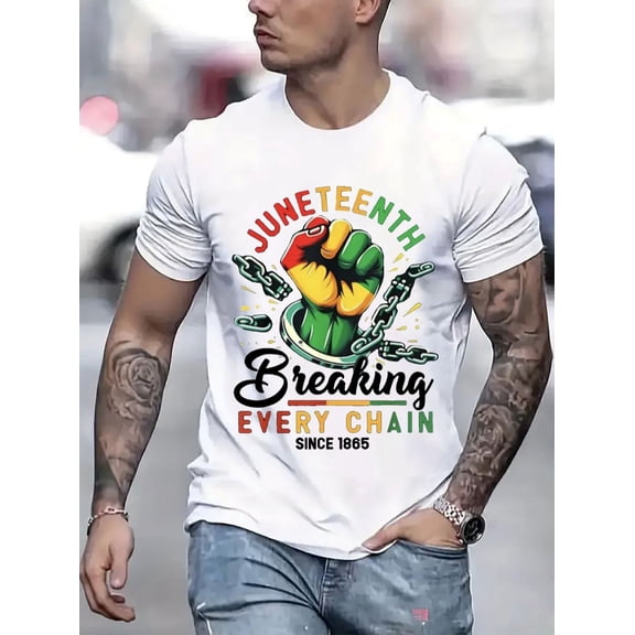 June Teeth Graphic Print T-Shirt For Men Casual Short Sleeve Tee 1 Pcs 100% Heavy Cotton - Comfortable Crew Neck, Soft Adorable Tees Tops