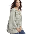 thumbnail image 1 of June & Vie Women's Plus Size Acid Wash Peasant Blouse, 1 of 6