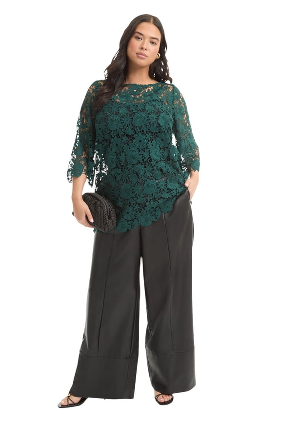 Women's Plus Size Allover Lace Top
