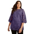 thumbnail image 1 of June + Vie Women's Plus Size Allover Lace Top, 1 of 6