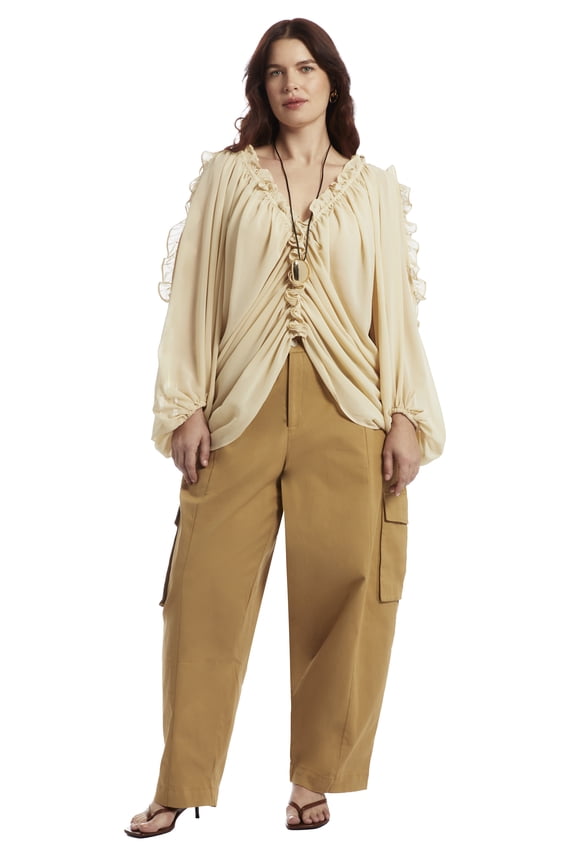 Women's Plus Size Barrel Leg Cargo Pant