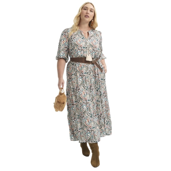 June & Vie Women's Plus Size Boho Maxi Dress