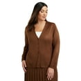 thumbnail image 1 of June & Vie Women's Plus Size Button-Sleeve Cardigan, 1 of 4