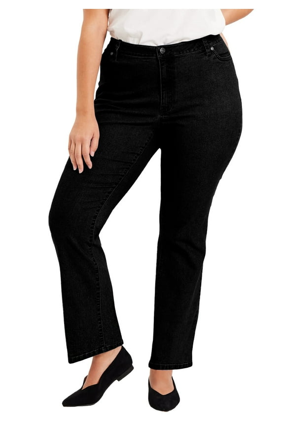 June + Vie Women's Plus Size Curvie Fit Bootcut Jeans