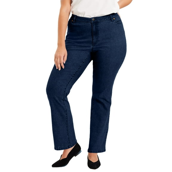 June & Vie Women's Plus Size Curvie Fit Bootcut Jeans