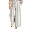 thumbnail image 1 of June + Vie Women's Plus Size Curvie Fit High-Waisted Wide-Leg Linen Pant, 1 of 3