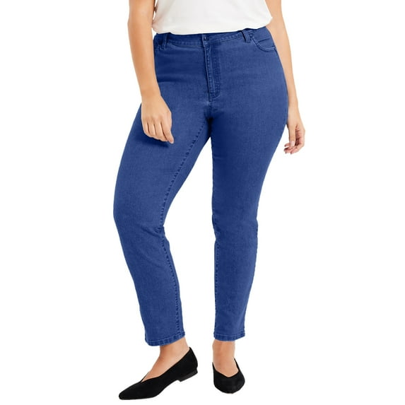 June & Vie Women's Plus Size Curvie Fit Straight-Leg Jeans