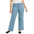 thumbnail image 1 of June + Vie Women's Plus Size Curvie Fit Wide-Leg Jeans, 1 of 4