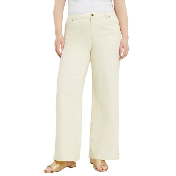 June   Vie Women's Plus Size Curvie Fit Wide-Leg Jeans