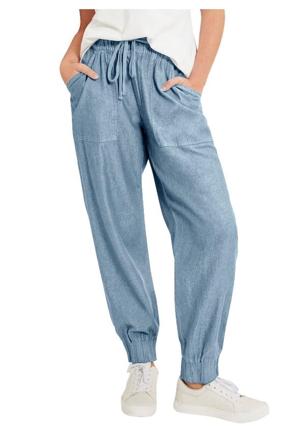 Women's Plus Size Drawstring Denim Jogger