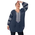thumbnail image 1 of June & Vie Women's Plus Size Embroidered Peasant Blouse, 1 of 3