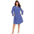 thumbnail image 1 of June + Vie Women's Plus Size Eyelet Shirtdress, 1 of 3