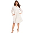 thumbnail image 1 of June + Vie Women's Plus Size Eyelet Shirtdress, 1 of 3