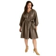 thumbnail image 1 of June + Vie Women's Plus Size Faux Leather Dress, 1 of 5