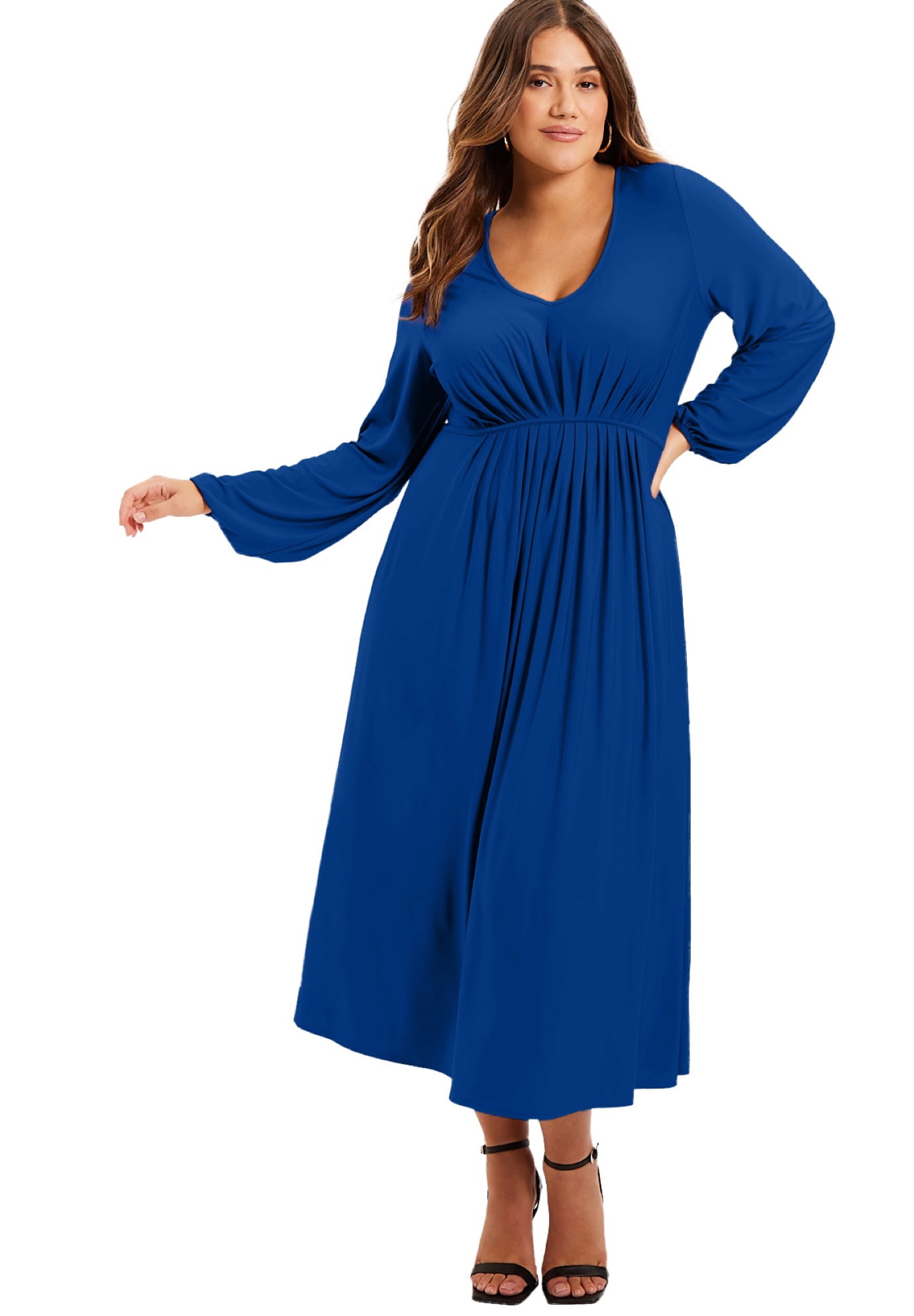 June & Vie Women's Plus Size Empire Waist Dress - Walmart.com