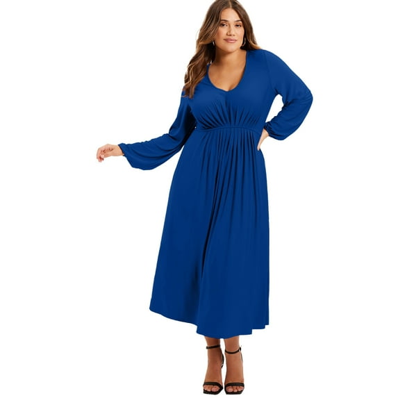 June & Vie Women's Plus Size Empire Waist Dress