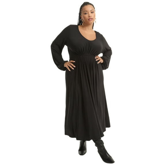 June + Vie Women's Plus Size Empire Waist Dress