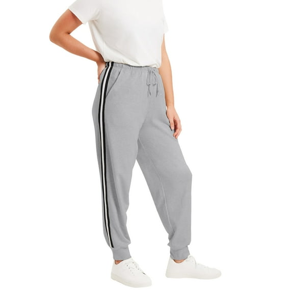 June + Vie Women's Plus Size French Terry Jogger