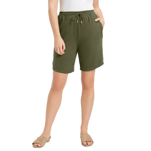 June & Vie Women's Plus Size French Terry Shorts