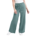 thumbnail image 1 of June + Vie Women's Plus Size French Terry Wide-Leg Pant, 1 of 6