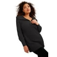 thumbnail image 1 of June + Vie Women's Plus Size Half-Zip Sweater, 1 of 5