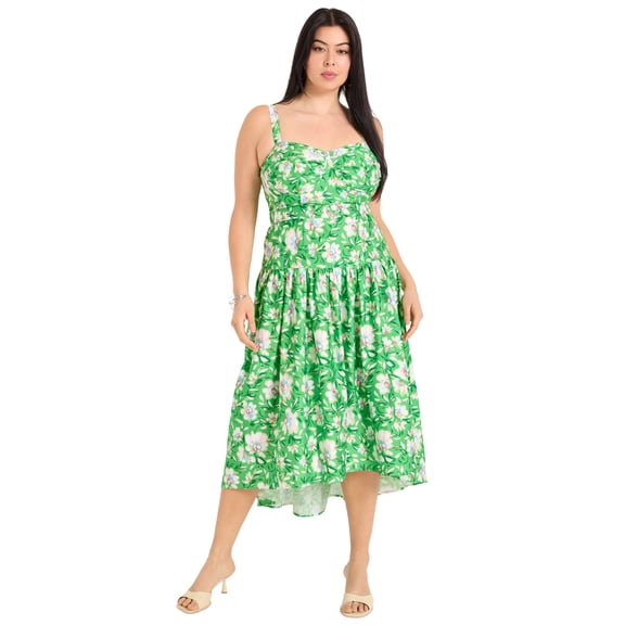 June   Vie Women's Plus Size High-Low Midi Dress