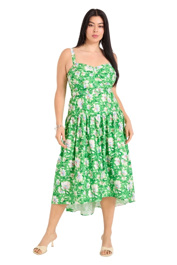 Women's Plus Size High-Low Midi Dress