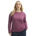 thumbnail image 1 of June + Vie Women's Plus Size Long-Sleeve Crewneck One + Only Tee, 1 of 4