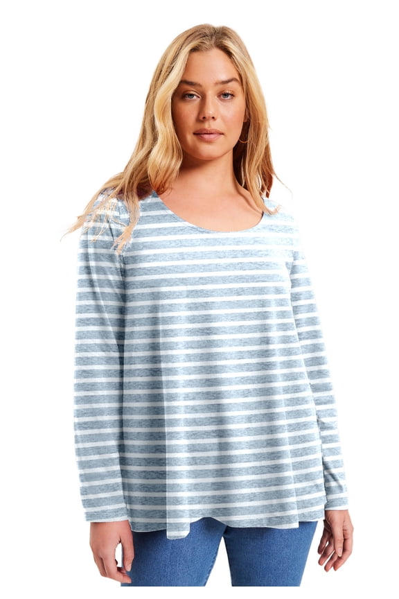 Women's Plus Size Long-Sleeve Swing One + Only Tee