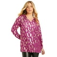 thumbnail image 1 of June + Vie Women's Plus Size Metallic Print Blouse, 1 of 3