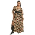 thumbnail image 1 of June & Vie Women's Plus Size Metallic Printed Maxi Dress, 1 of 6