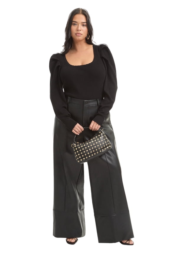 Women's Plus Size Mutton Sleeve Sweater