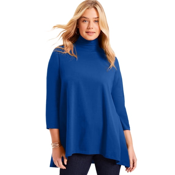 June + Vie Women's Plus Size One+Only Mock-Neck Tunic