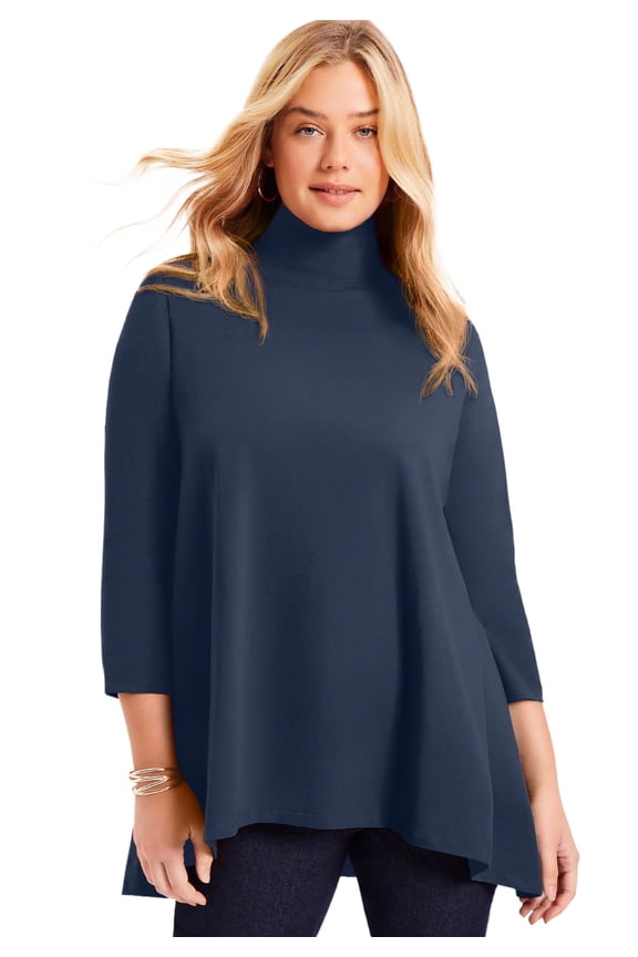 Women's Plus Size One+Only Mock-Neck Tunic