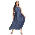thumbnail image 1 of June & Vie Women's Plus Size Pleated Halter Maxi Dress, 1 of 5