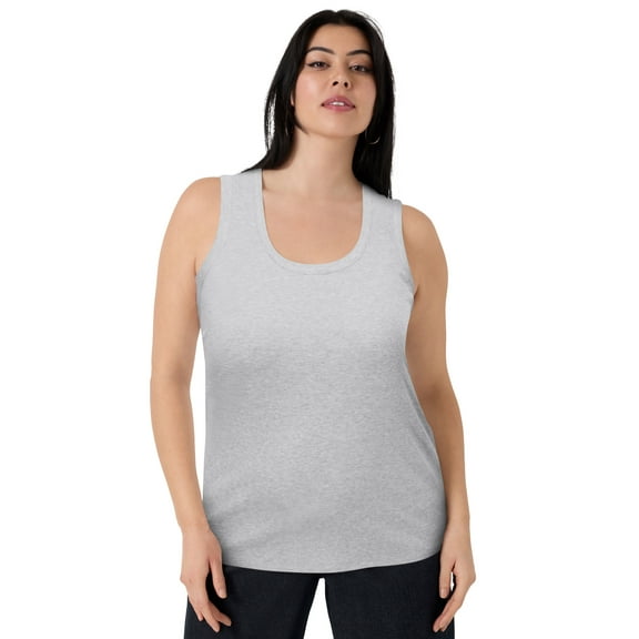 June   Vie Women's Plus Size Ribbed Scoopneck Tank Top