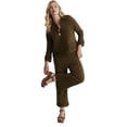 thumbnail image 1 of June & Vie Women's Plus Size Ruffle Detail Sweater Pant, 1 of 5