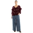 thumbnail image 1 of June + Vie Women's Plus Size Ruffle-Sleeve Cardigan, 1 of 3