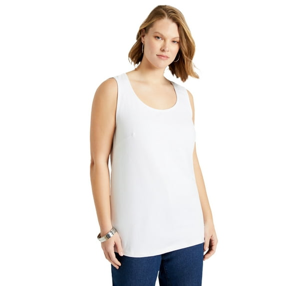 June + Vie Women's Plus Size Scoopneck One + Only Tank Top