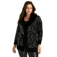 thumbnail image 1 of June + Vie Women's Plus Size Sequin Button-Up Sweater, 1 of 5