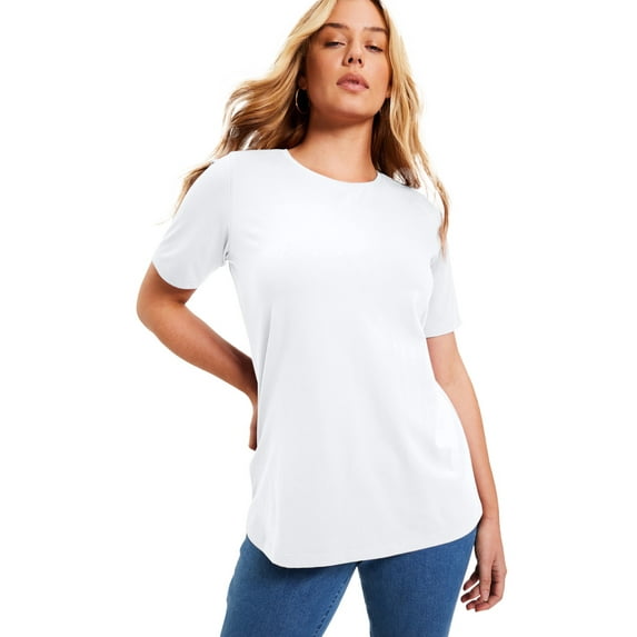 June + Vie Women's Plus Size Short-Sleeve Crewneck One + Only Tee