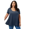 thumbnail image 1 of June + Vie Women's Plus Size Short-Sleeve Swing One + Only Tee, 1 of 3