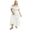 thumbnail image 1 of June & Vie Women's Plus Size Smocked Tiered Maxi Dress, 1 of 3
