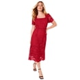 thumbnail image 1 of June + Vie Women's Plus Size Square-Neck Lace Dress, 1 of 5