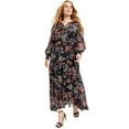 thumbnail image 1 of June + Vie Women's Plus Size Tiered Lorelai Maxi Dress, 1 of 6