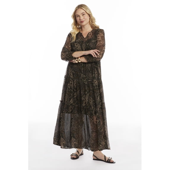 June & Vie Women's Plus Size Tiered Maxi Dress